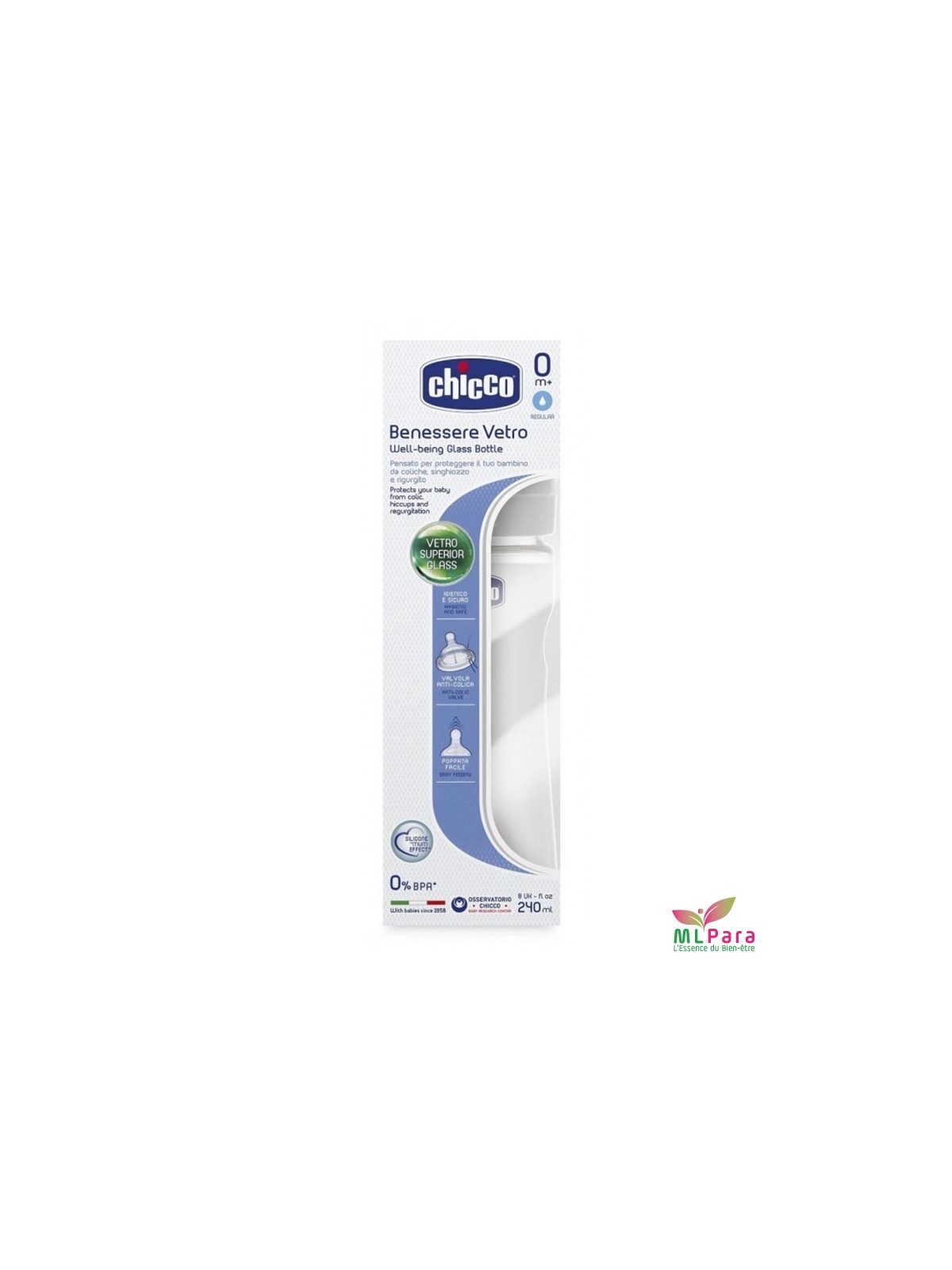 CHICCO BIBERON  EN VERRE BOY 240 ML REF.207213000