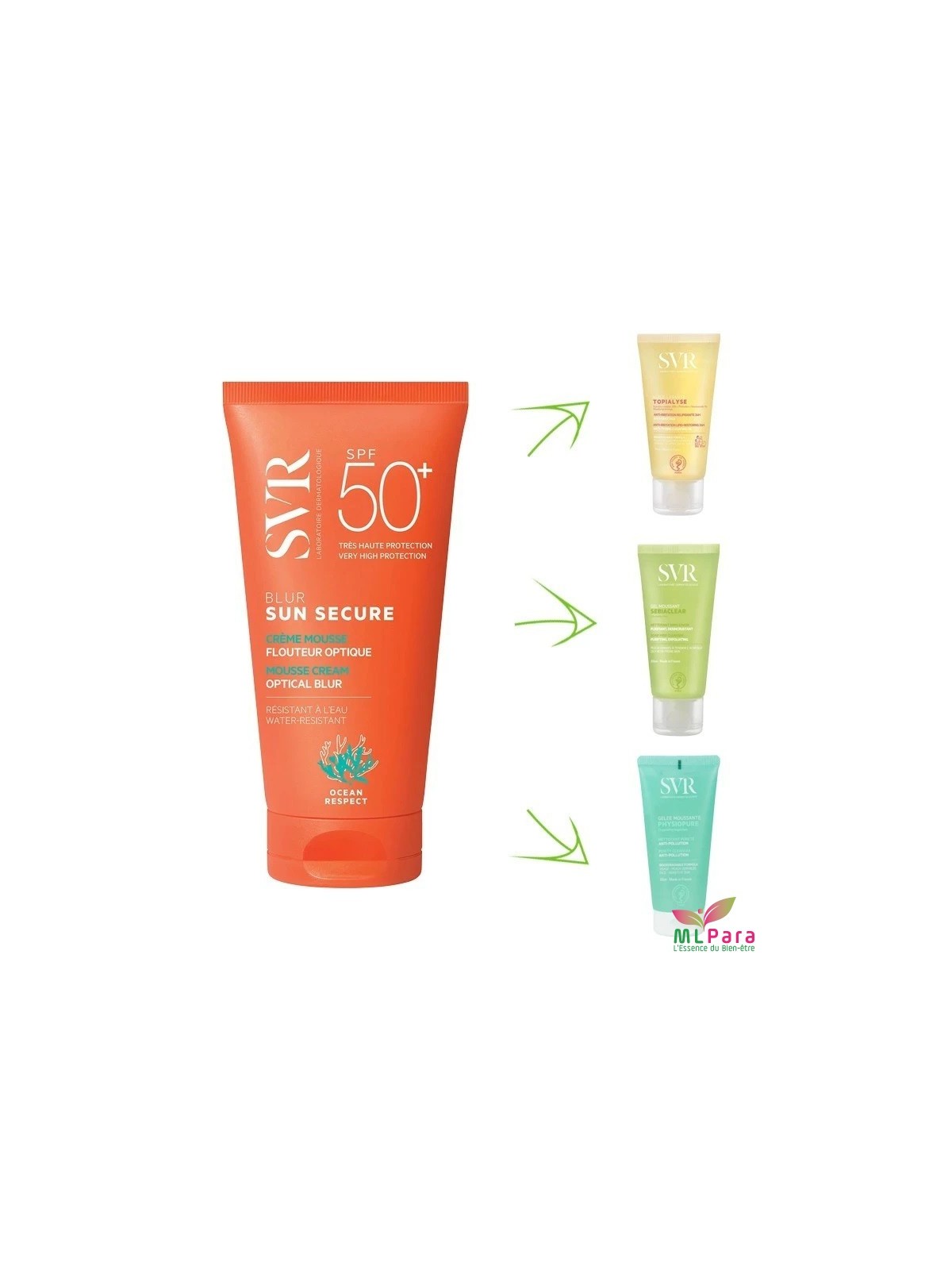 SVR sun secure spf50+ blur 50ml + GEL MOUSSANT 55ML GRATUIT