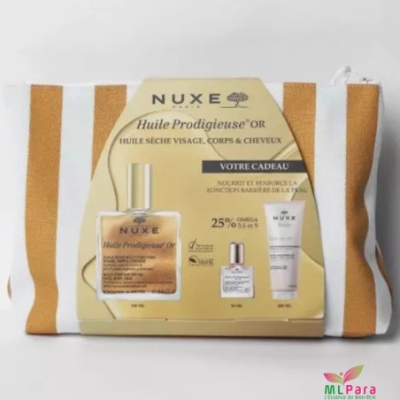 NUXE TROUSSE RAYEE HUILE PRODIGIEUSE OR 100ML+REVE DE THE GELEE DE DOUCHE 200ML (OFFERT)+HUILE PRODIGIEUSE FLORALE 10ML (OFFERT)