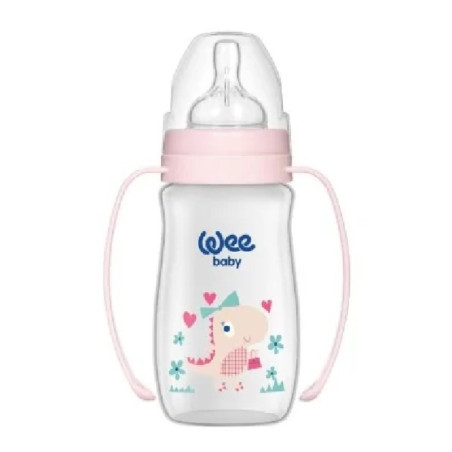 WEE BABY biberon classic plus col large pp avec poignee 0-6m 250ml ref.138-f