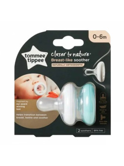 TOMMEE TIPPEE sucette breast like nuit 0-6 m x 2 ref/43344005