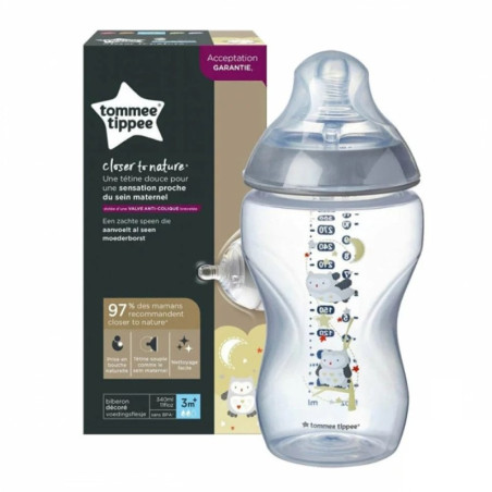 TOMMEE TIPPEE biberon 3m+ hibou gris340ml / 42269703