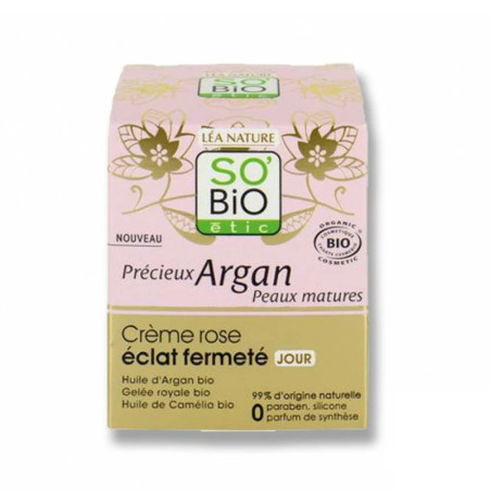 SO'BIO ETIC Precieux Argan Creme Rose Eclat Fermete Jour 50ML