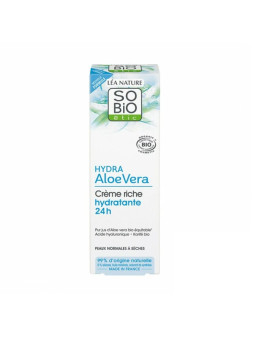 SO'BIO ETIC hydra aloe vera creme riche hydratante 24h 50ml