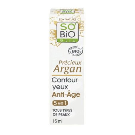 SO'BIO ETIC precieux argan contour yeux et levres anti-age 5 en 1 15ML