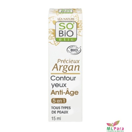 SO'BIO ETIC precieux argan contour yeux et levres anti-age 5 en 1 15ML