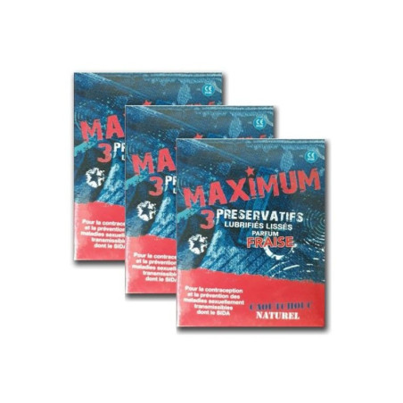 PRESERVATIF MAXIMUM FRAISE B/3