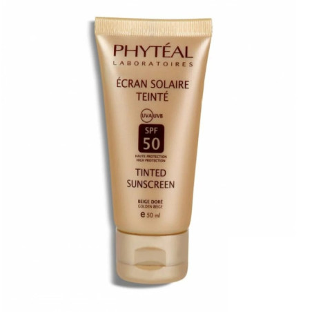Ecran solaire teinte, PHYTEAL écran teinte spf50 - beige doré