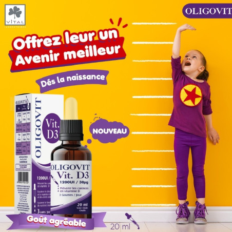 vital oligovit vitamine d3 gouttes 20ML