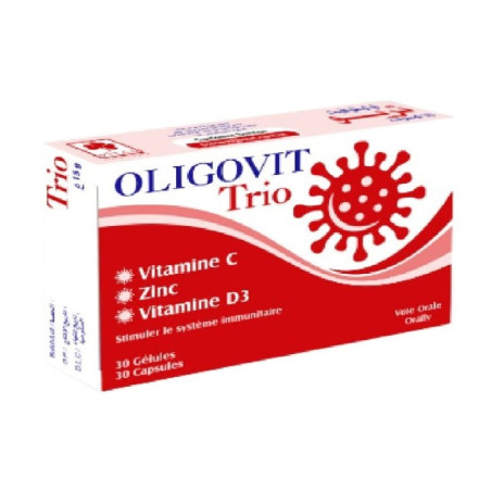 VITAL  oligovit trio Vitamine C Vitamine D Zinc BT/30 gelules