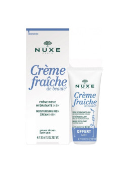 NUXE CRÈME FRAÎCHE DE BEAUTÉ CRÈME RICHE HYDRATANTE 48H 30ML + 3EN1 15 ML OFFERTE