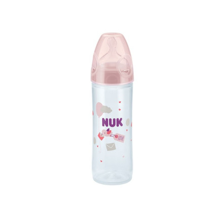NUK BIBERON CLASSIC PP LOVE 250ML 6-18m ROSE/BLEU/GRIS