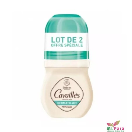 ROGE CAVAILLES DEO DERMATO 48H ROLLON 50 ML LOT DE 2
