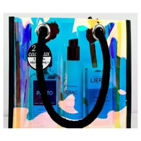 LIERAC SAC LAIT DEMAQUILLANT + SEBOLOGIE MICRO PEELING + PHYTO SEBUM CONTROLE SHAMPOOING