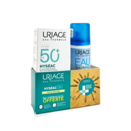 URIAGE hyseac ecran 50+ fluide solaire + 50 ML EAU THERMALE  OFFERTE