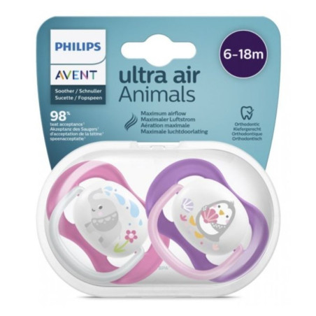 AVENT 2 SUCETTES  ULTRA-AIR 6-18M SCF.080/08