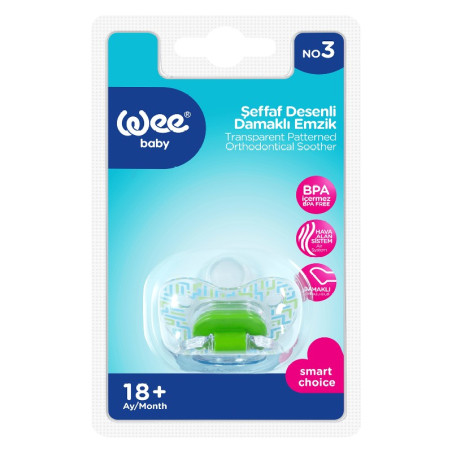 WEE BABY sucette en silicone orthodontique transparante n°3 ref.838