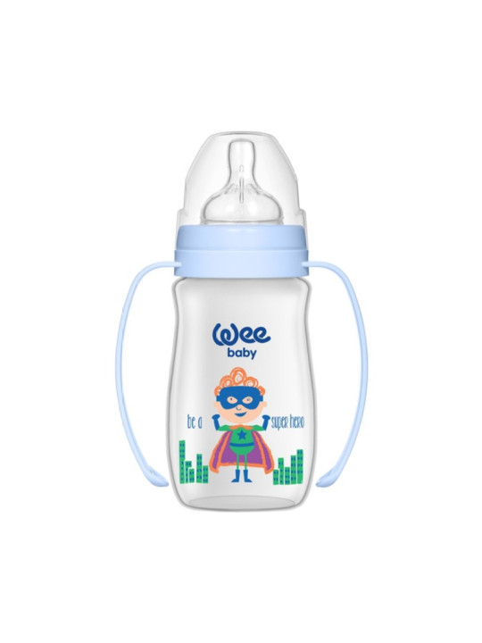 WEE BABY biberon classic plus col large pp avec poignee 0-6m 250ml ref.138-f