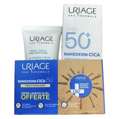 PACK URIAGE BARIEDERM CICA CREME SPF50+ 40ML+CREME LAVANTE 50ML (OFFERTE)
