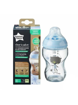 TOMMEE TIPPEE biberon 0m+ verre ours bleu 250ml / ref42270710