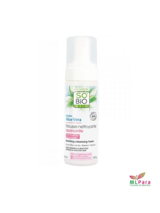 SO'BIO etic hydra aloe vera mousse nettoyante apaisante 150ML