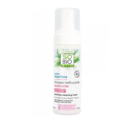SO'BIO etic hydra aloe vera mousse nettoyante apaisante 150ML