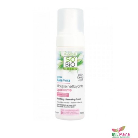 SO'BIO etic hydra aloe vera mousse nettoyante apaisante 150ML