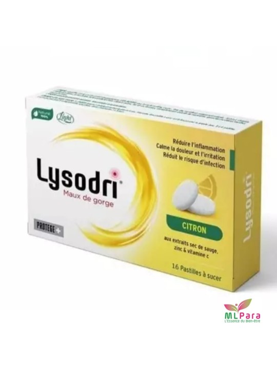 Lysodri maux de gorge 16 Pastilles à sucer Citron