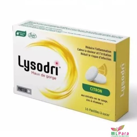 Lysodri maux de gorge 16 Pastilles à sucer Citron