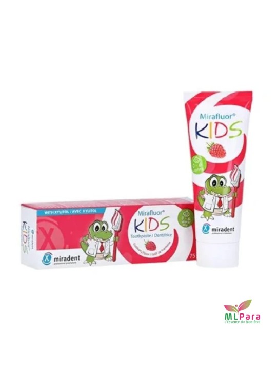 MIRADENT mirafluor kids dentifrice gout frmaboise 0-6m 75ml