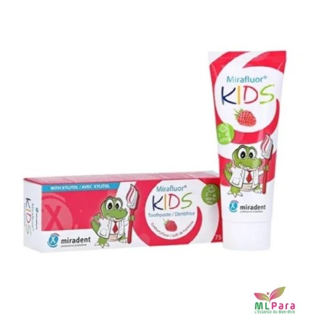 MIRADENT mirafluor kids dentifrice gout frmaboise 0-6m 75ml