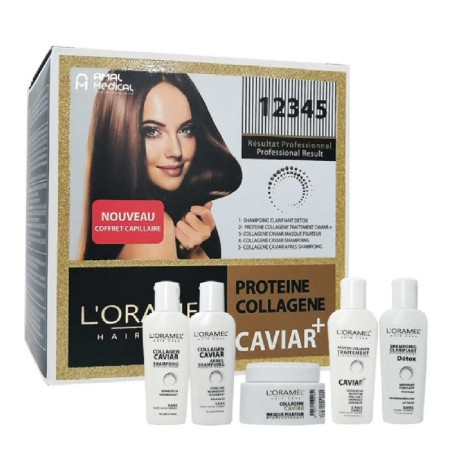 L’oramel Protéine Collagène Caviar+ Kit de Lissage et Soin Capillaire Petit Format
