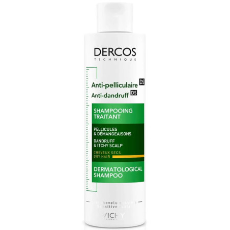 Vichy Dercos Shampoing Traitant Anti-Pelliculaire DS Cheveux Secs 200 ml
