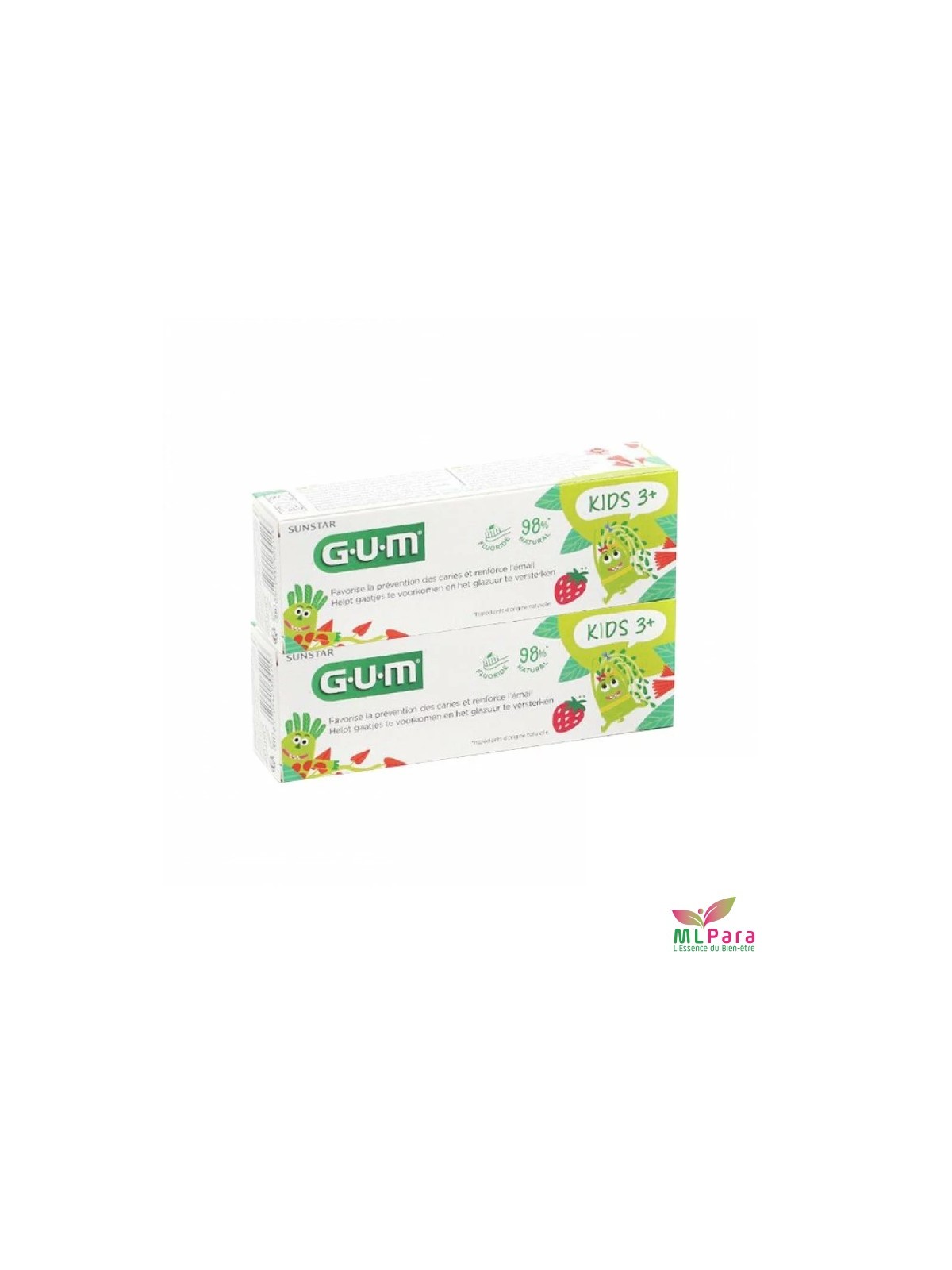 GUM dentifrice duo pack kids  fraise  2*50 ml (3-6 ans) /3000