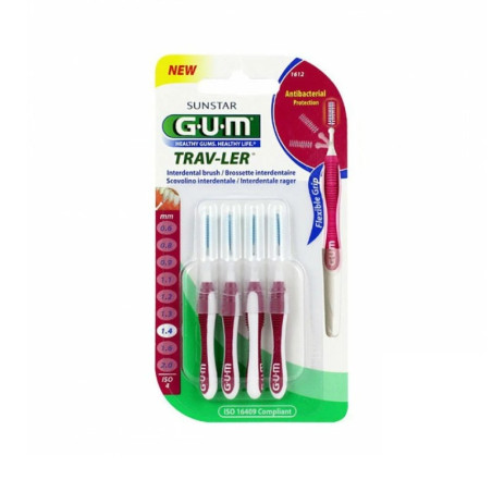 GUM  brossettes  trav-ler1612 fine cylind rouge-bor