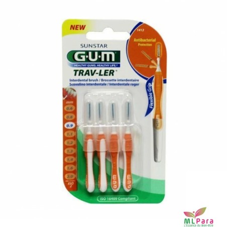 GUM  brossettes trav-ler 1412 ultr fine cylind orang