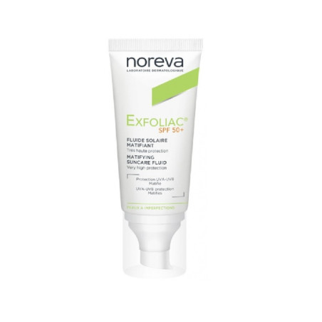 Noreva Exfoliac Fluide Solaire Matifiant SPF50+ 40 ml