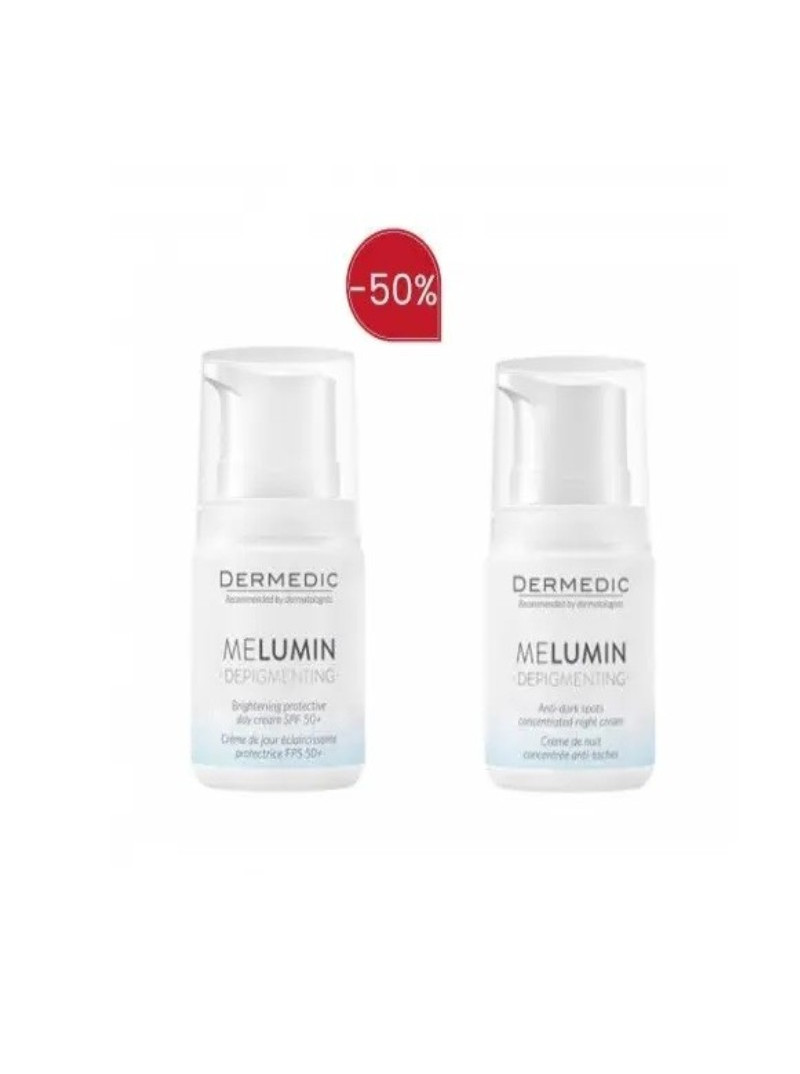 DERMEDIC MELUMIN DEPIG CREME DE JOUR SPF 50+ CREME NUIT 50%