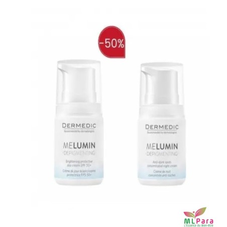 DERMEDIC MELUMIN DEPIG CREME DE JOUR SPF 50+ CREME NUIT 50%