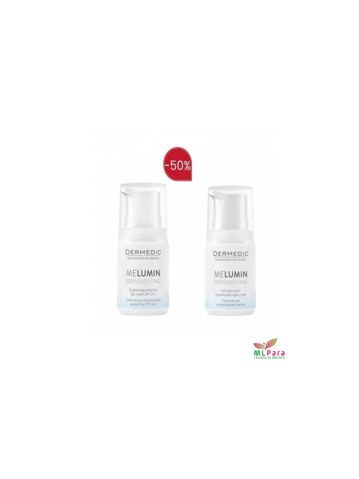 DERMEDIC MELUMIN DEPIG CREME DE JOUR SPF 50+ CREME NUIT 50%