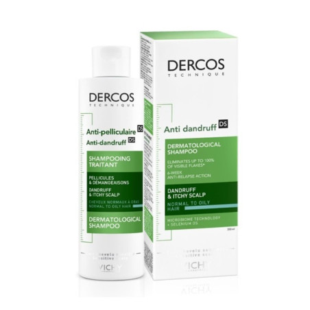 Vichy Dercos Shampoing Traitant Anti-Pelliculaire Cheveux Normaux à Gras 200 ml
