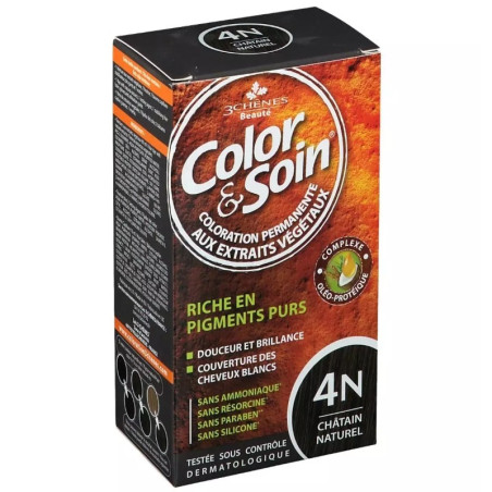 3 CHÊNES COLOR & SOIN COLORATION - 4N CHÂTAIN NATUREL