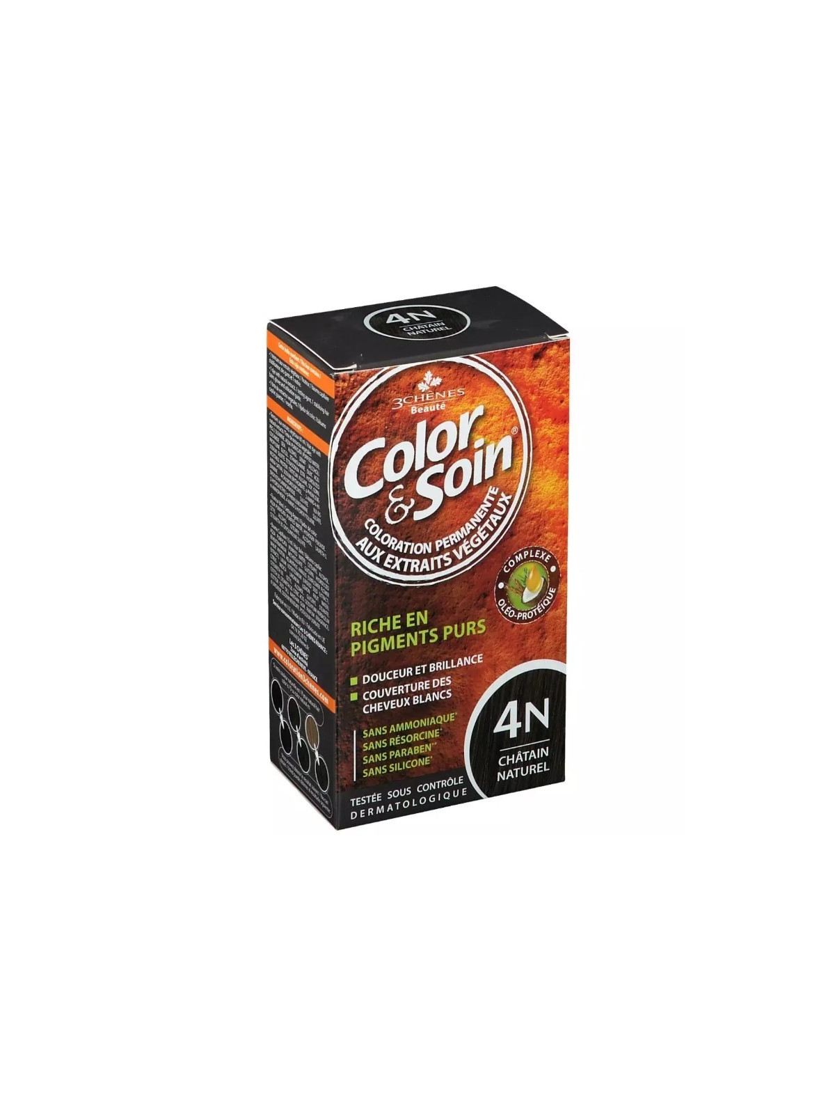 3 CHÊNES COLOR & SOIN COLORATION - 4N CHÂTAIN NATUREL