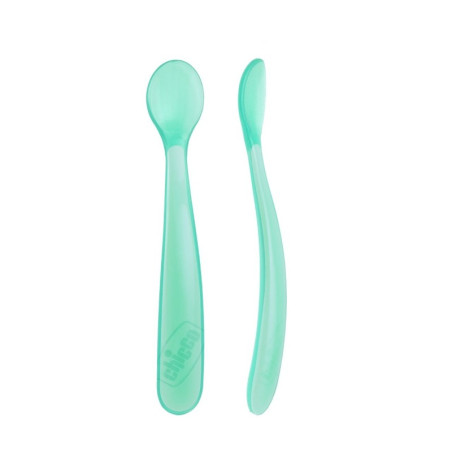 CHICCO 2 CUILLERES SILICONE  6M+