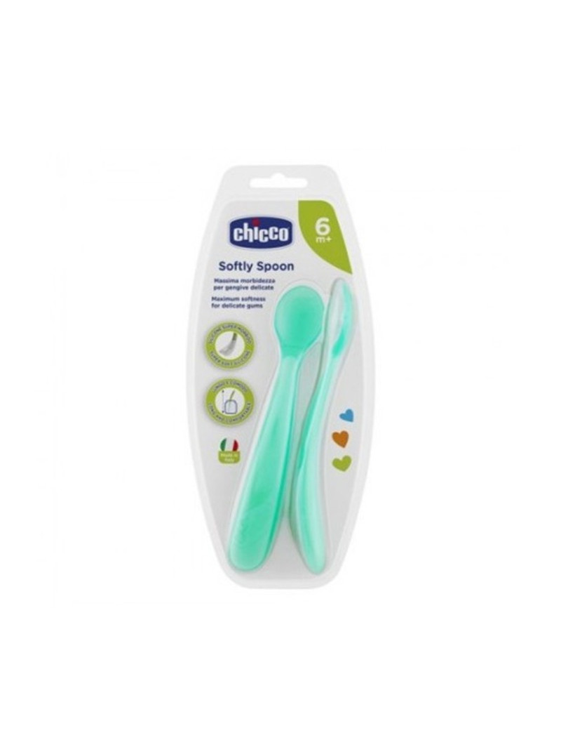 CHICCO 2 CUILLERES SILICONE  6M+