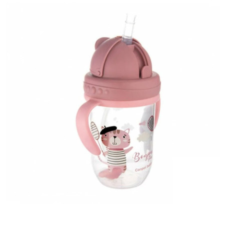 CANPOL BABIES  tasse avec paille bonjour paris rouge 270 ml /ref56/607