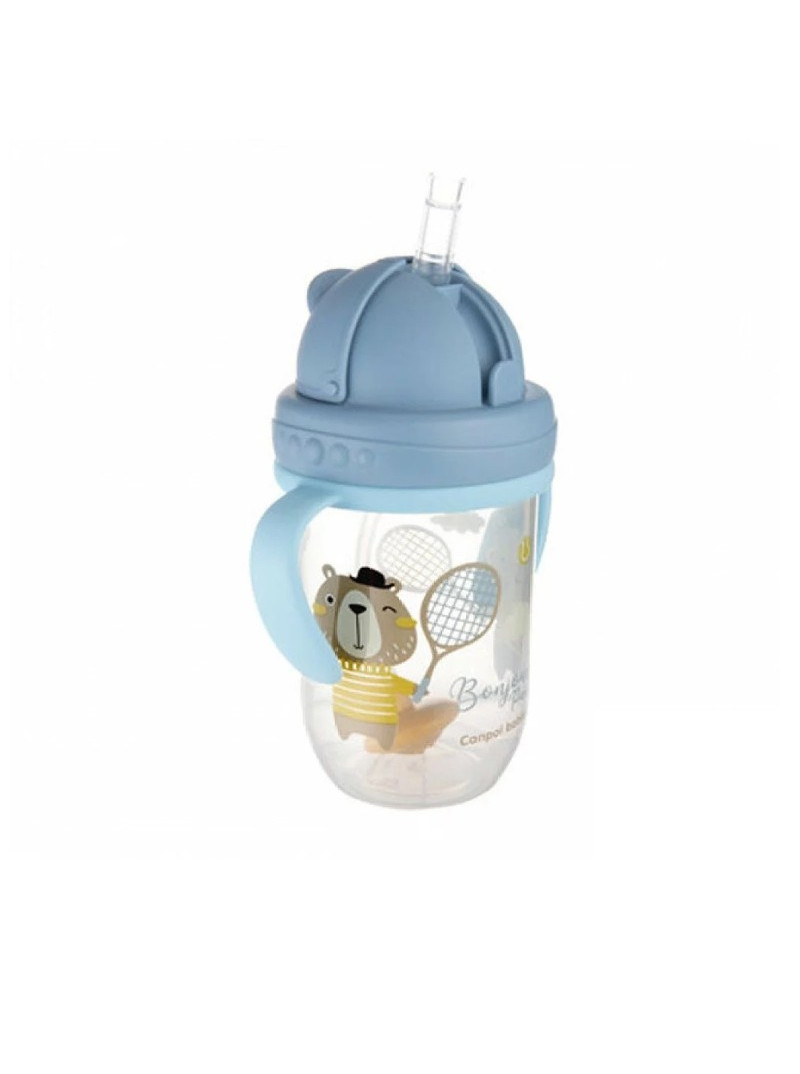 CANPOL BABIES  tasse avec paille bonjour paris bleu 270 ml /ref56/607