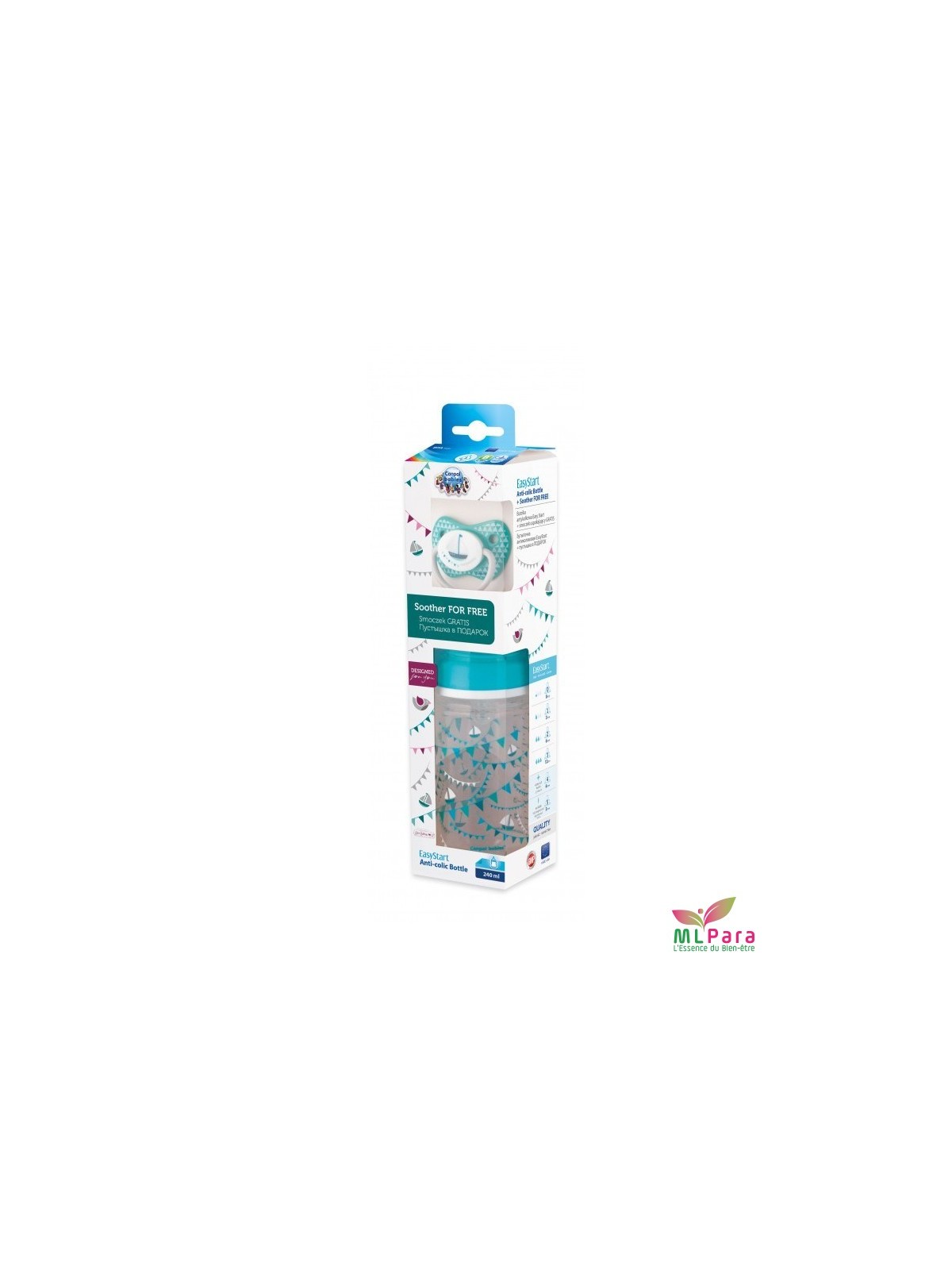 canpol babies set easy start vert biberon 240ml+sucette orthodontique 164