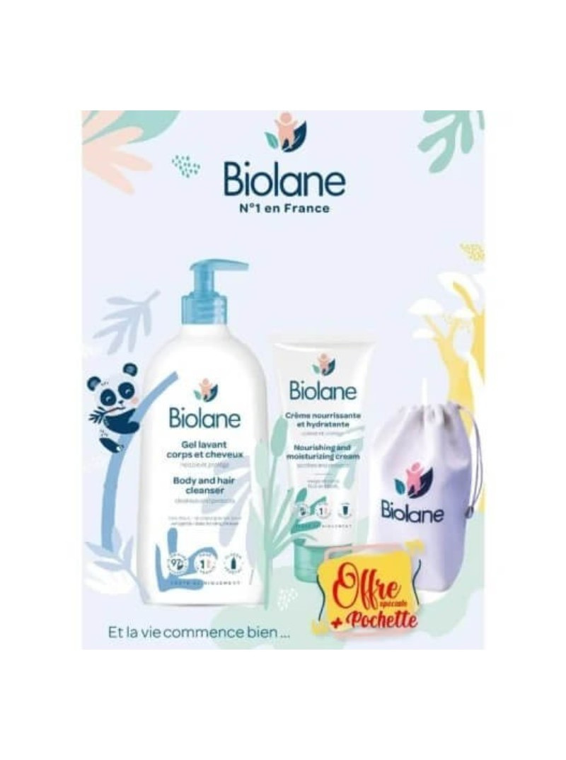 BIOLANE BOURSE GEL LAVANT+CREME 100ml + POCHETTE OFFERT