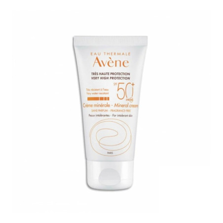 Ecran solaire peaux sèches AVENE 50+ creme mineral 50ml